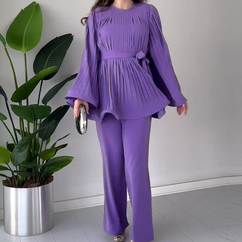 GR Swing suit with round neck and batwing sleeves