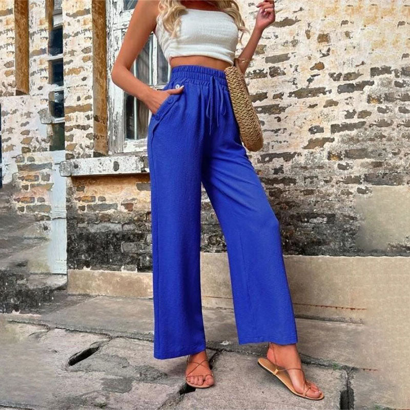 GR | Colorful, airy summer trousers for women with wide legs