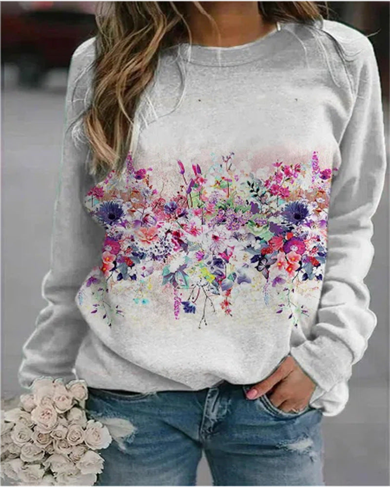 GR | Patterned Print Crew Neck Sweatshirt
