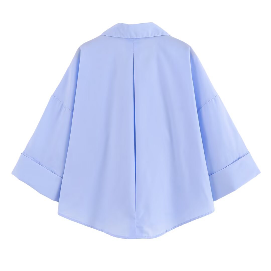 Damen Bluse mit oversized Schnitt und schickem Revers GR