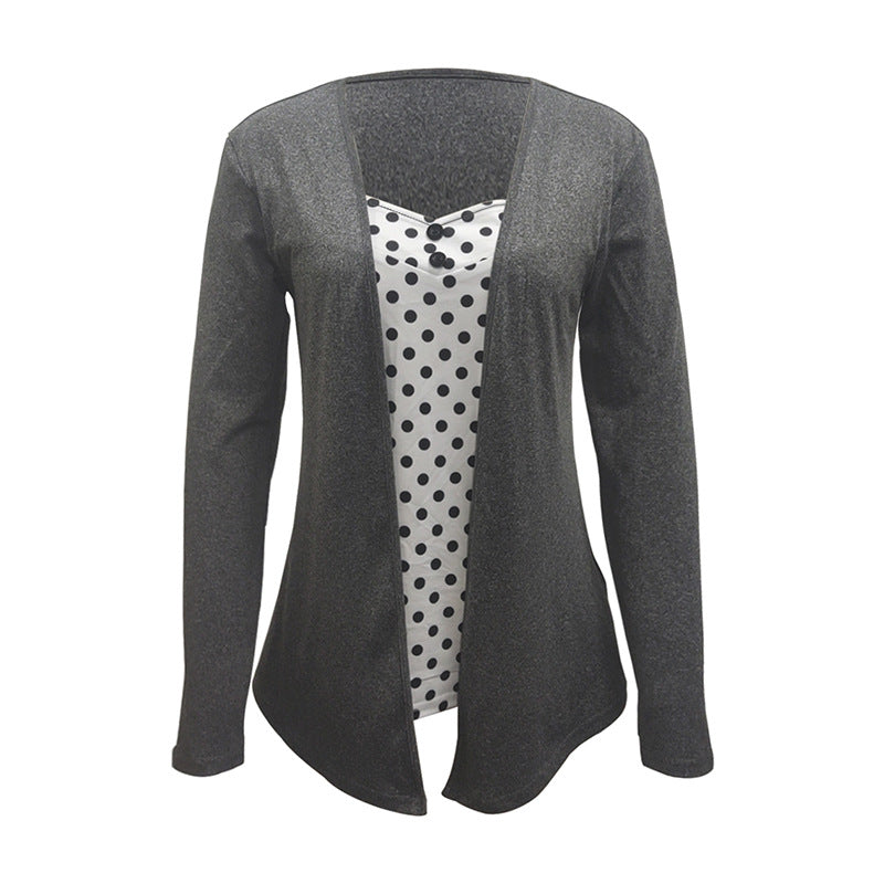 Women's cardigan with a glossy finish and relaxed drape, size S