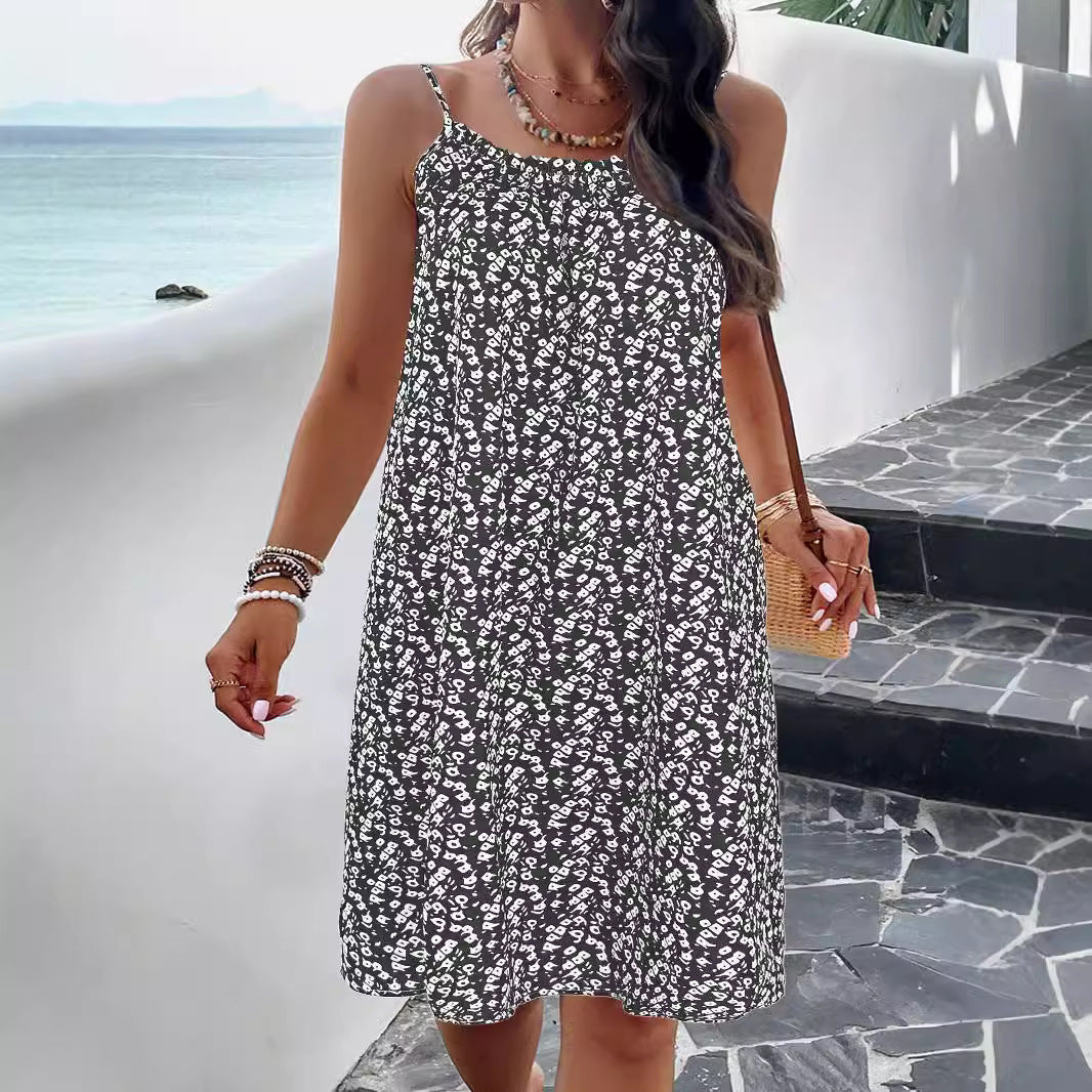 Women's summer dress made of breathable cotton with a floral pattern, size [size missing]