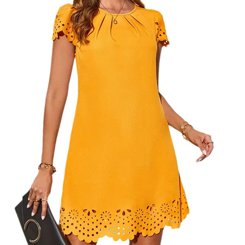 Damen Sommerkleid mit dekorativen Lochmuster GR