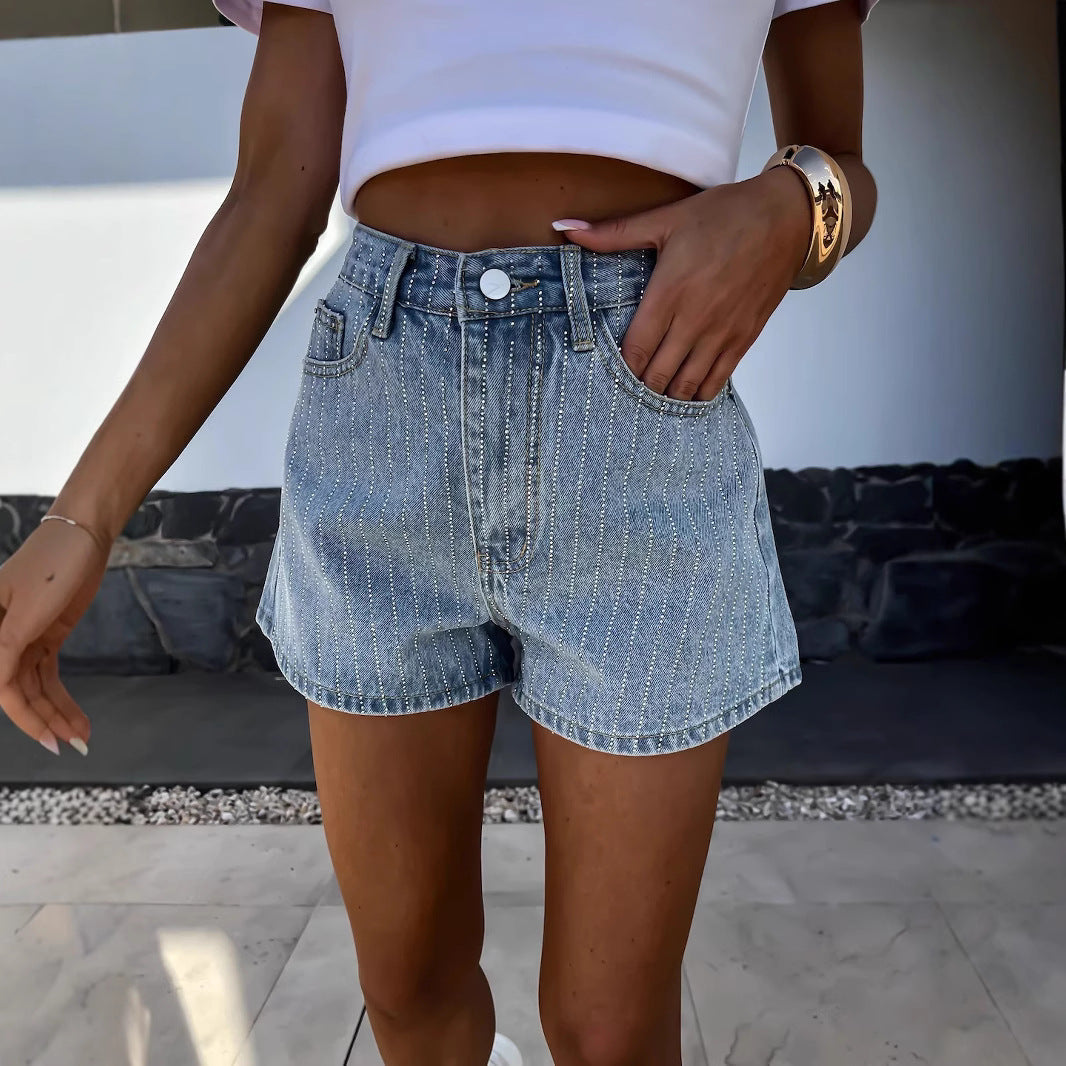 Striped Spirit Denim Shorts