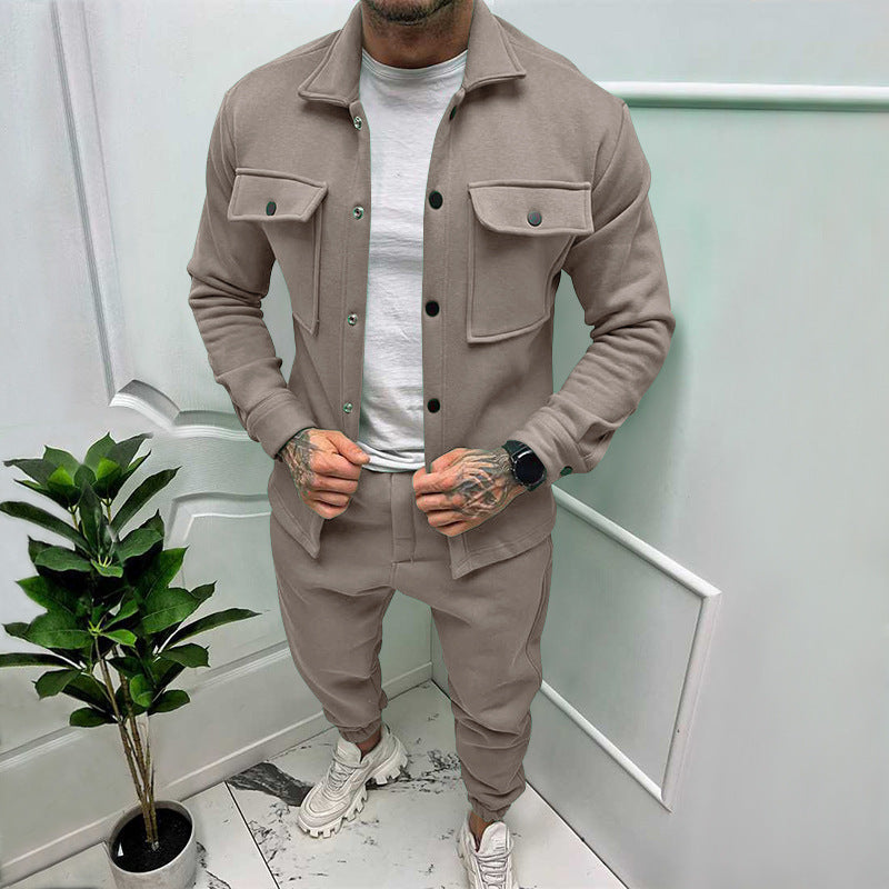 GR | 2-Piece Suede Set Shirt and Trousers