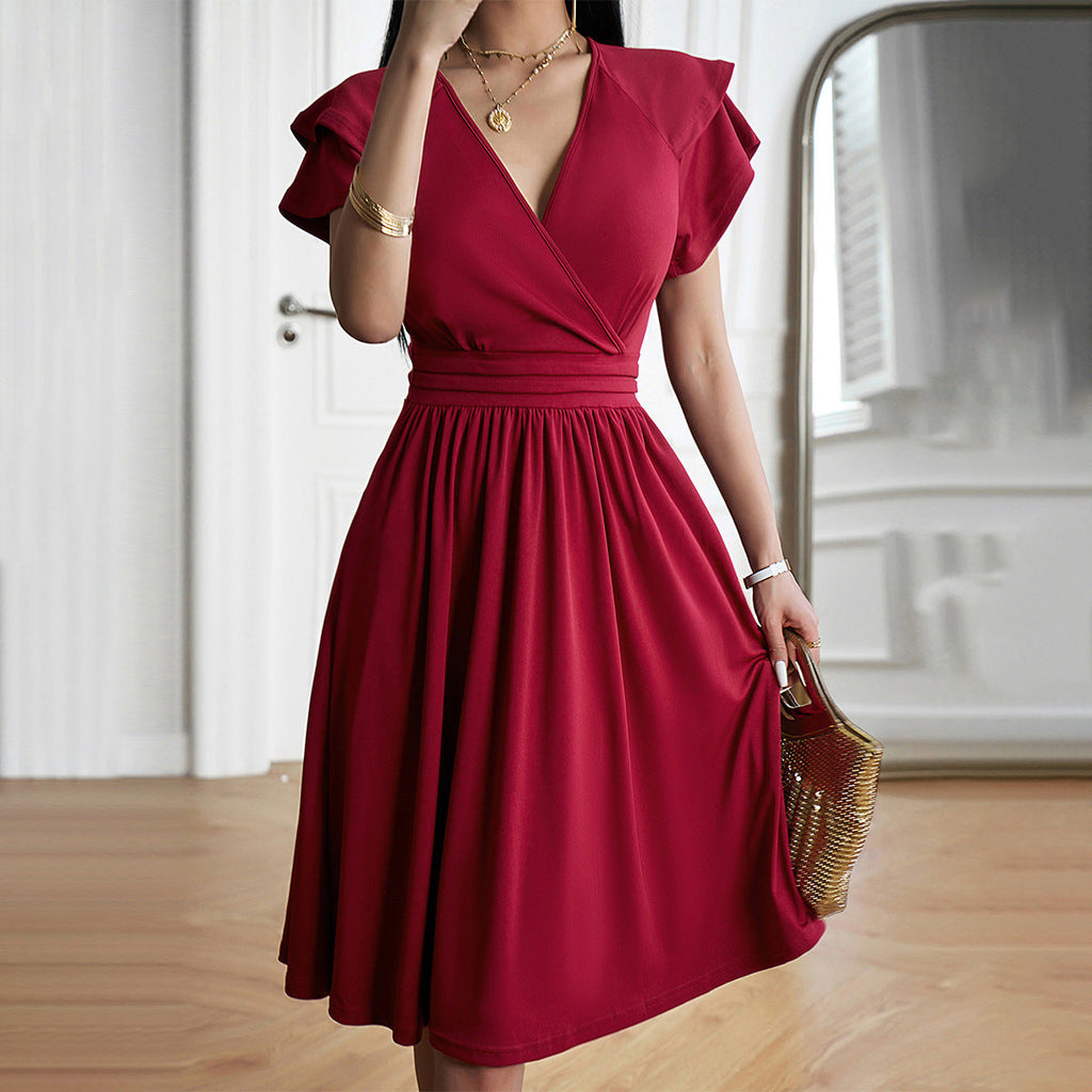 GR | Elegantes Midi-Kleid mit V-Ausschnitt
