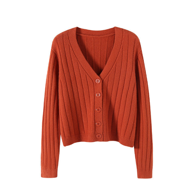 GR | Schnürgestrickter Pullover mit V-Ausschnitt für Damen
