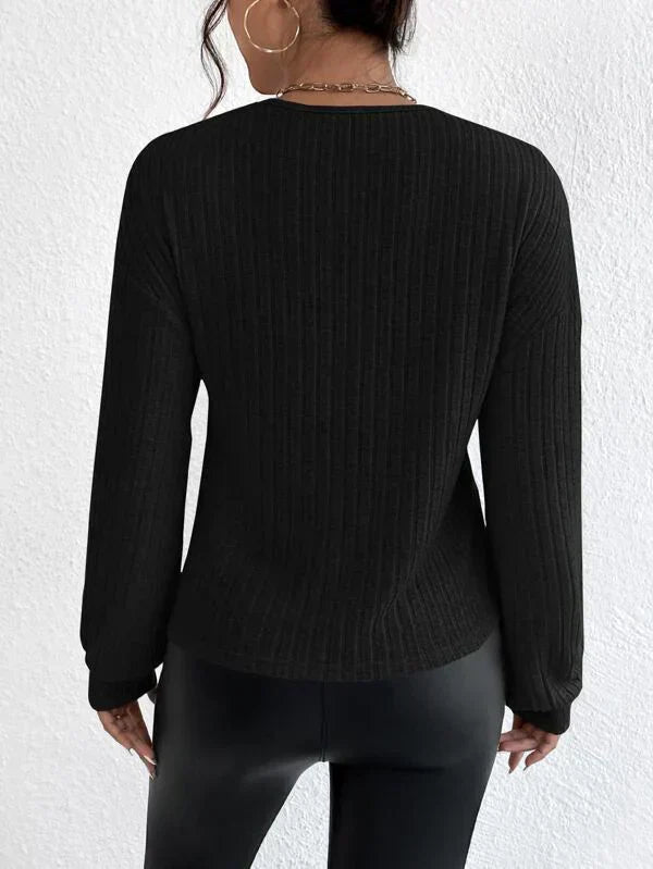 GR | V-Ausschnitt-Crossover-Pullover Für Mühelosen Stil Für Frauen