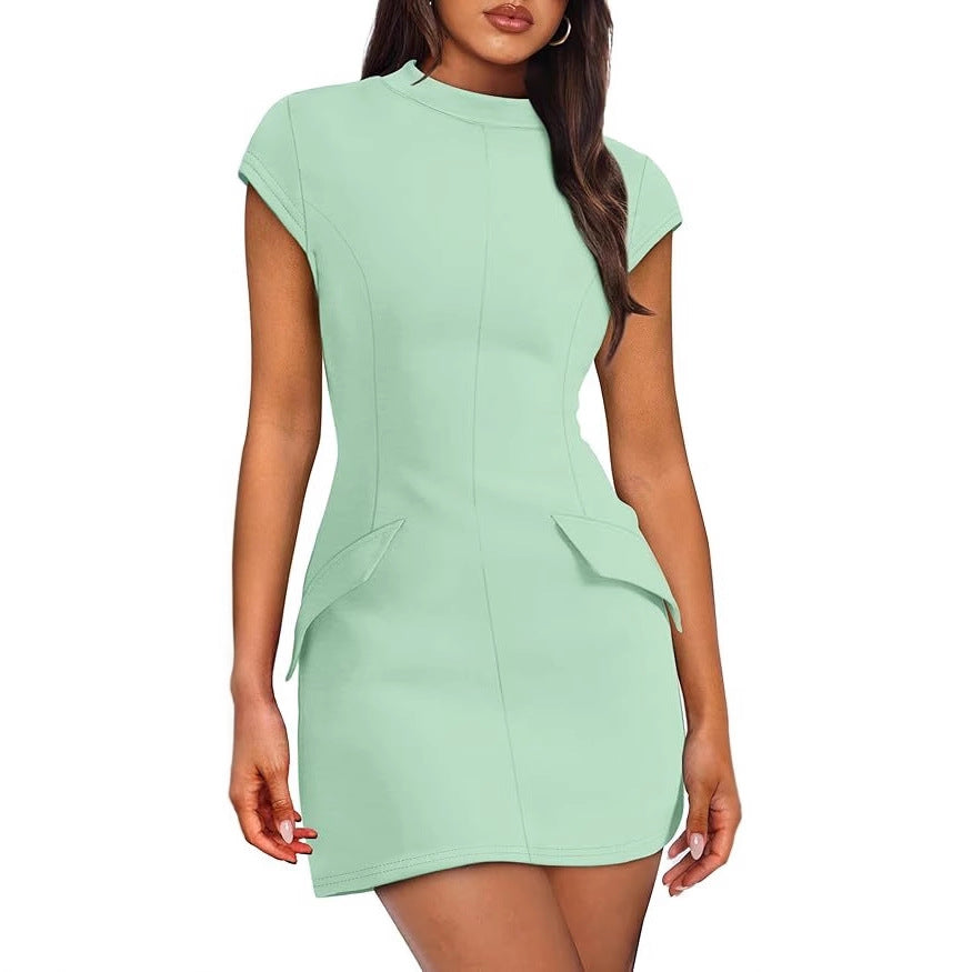 Damen Figurbetontes Kleid mit praktischen Taschen GR