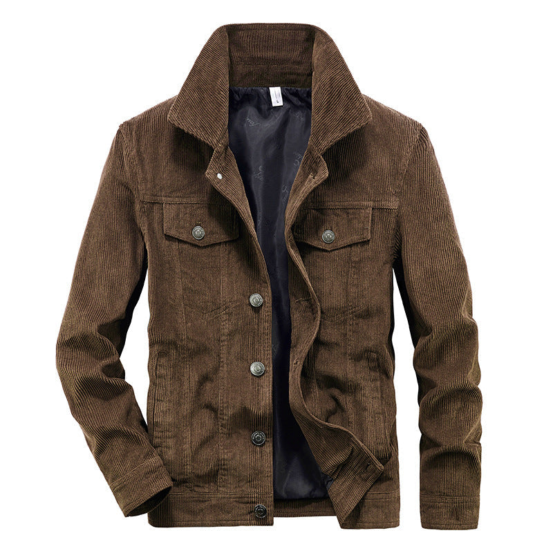 GR | Casual long-sleeved corduroy jacket with buttons