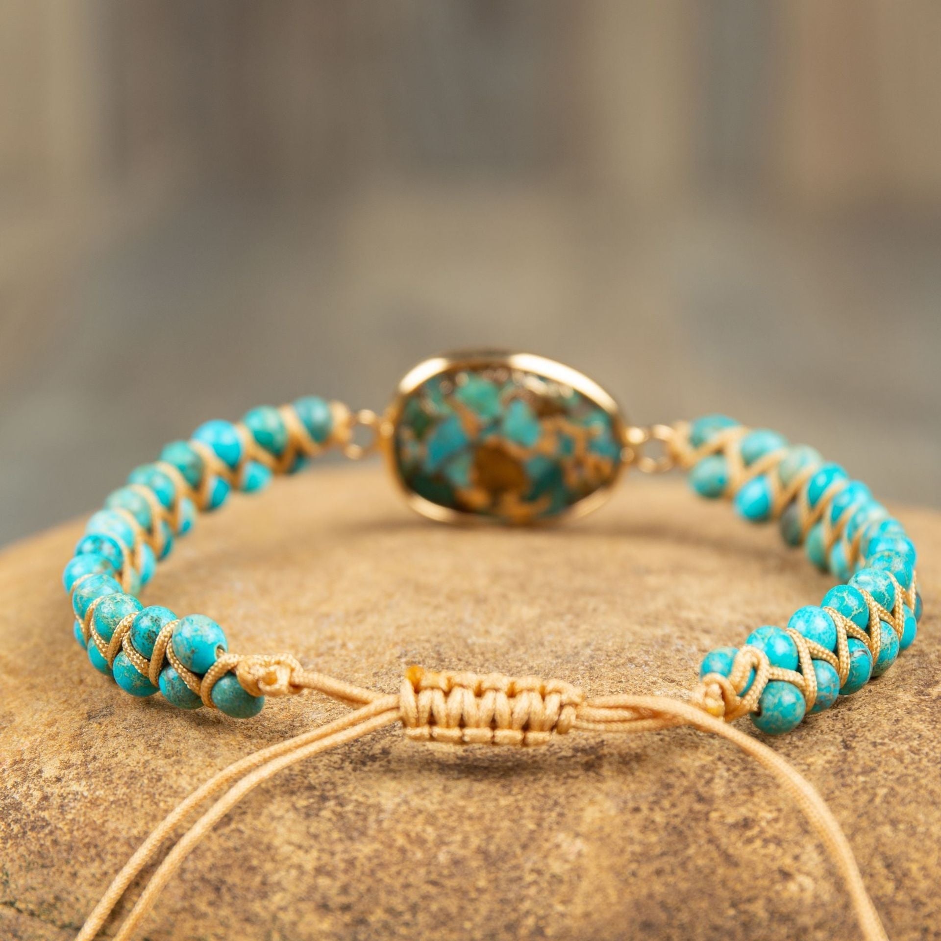 GR | Ethnic Handmade Women's Bracelet with Turquoise Beads