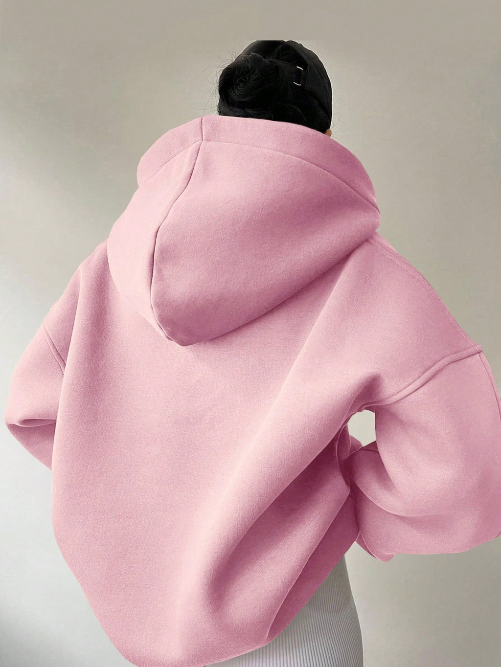 Damen oversized Kapuzenpullover mit modernem Stehkragen und weichen Materialien GR