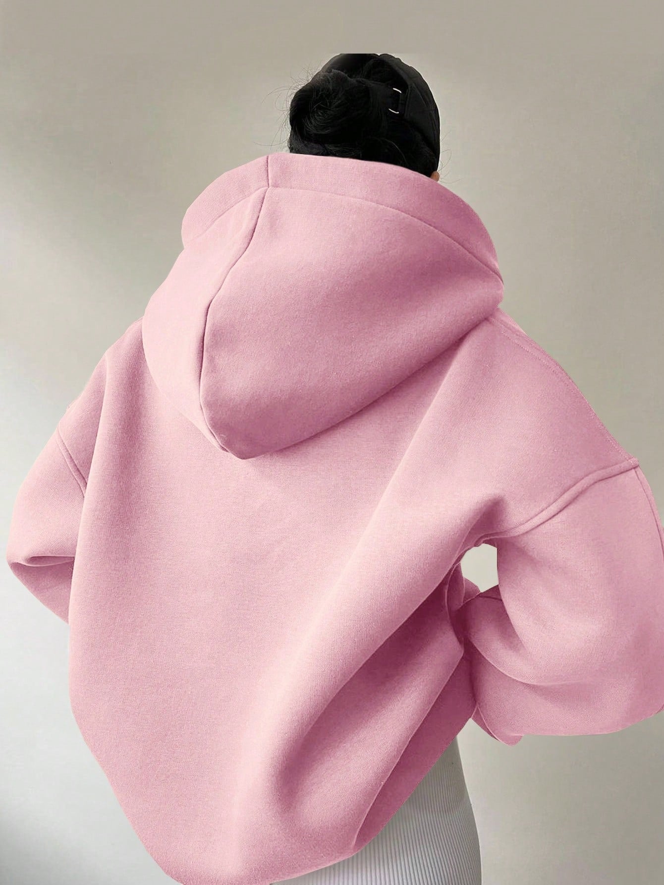 Damen oversized Kapuzenpullover mit modernem Stehkragen und weichen Materialien GR
