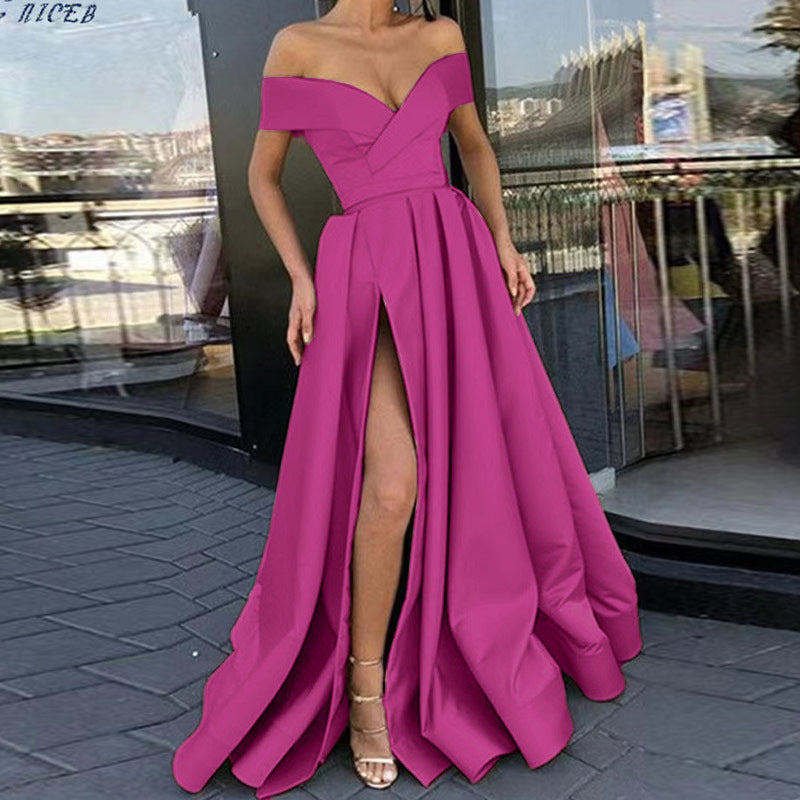GR | eBay Satin Mehrfarbiges Tiefes V-Ausschnitt Kleid