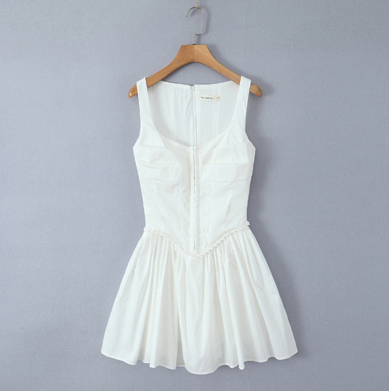 Damen modisches Sommerkleid mit taillierter Silhouette und durchgehenden Knöpfen GR