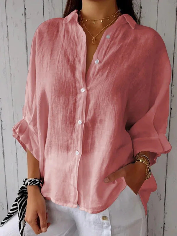Damen Leichte Leinenbluse GR