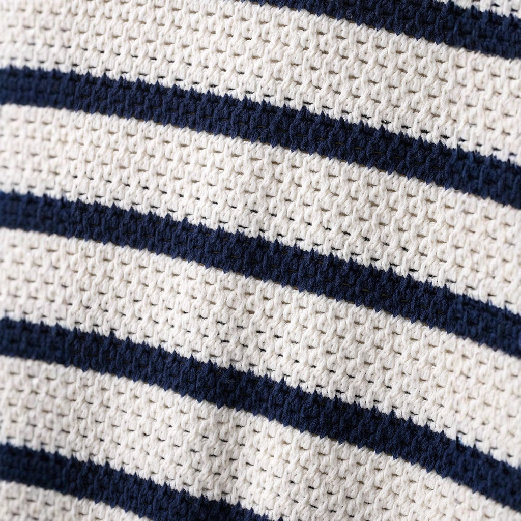 Damen Kurzarm-Strickjacke mit auffälligem Streifenmuster und zeitlosem Design GR