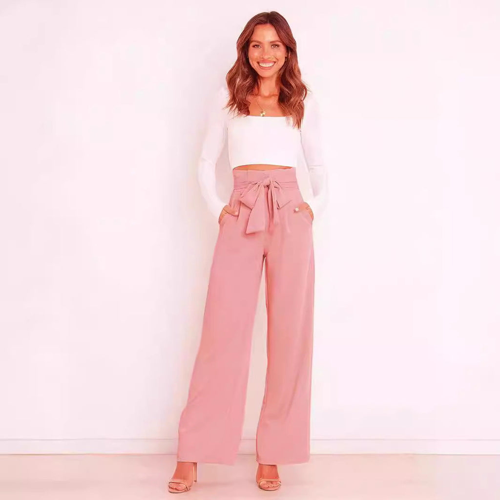 GR | Stylish lacing bow summer trousers 