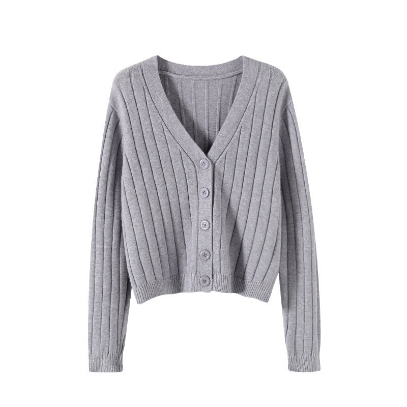GR | Schnürgestrickter Pullover mit V-Ausschnitt für Damen