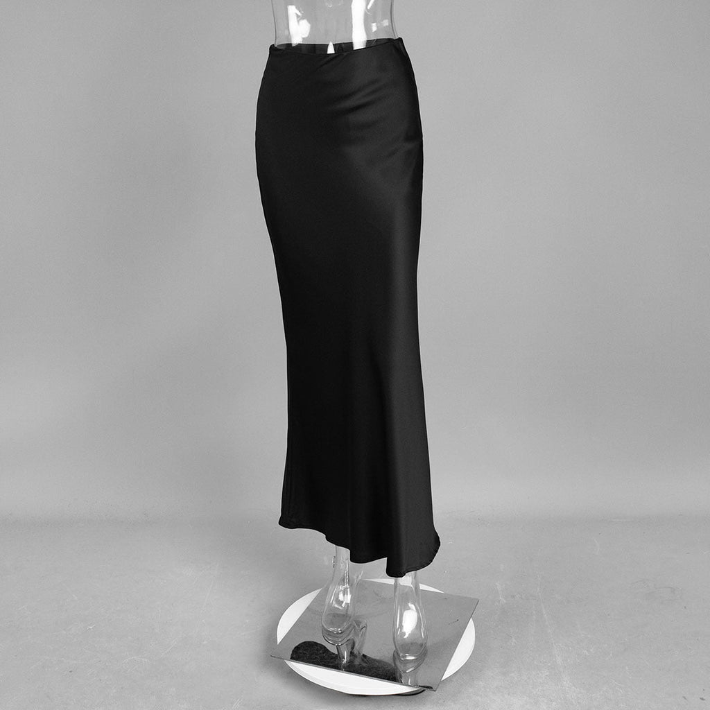 GR | Satin-Midi-Rock mit Fließendem Design für Damen