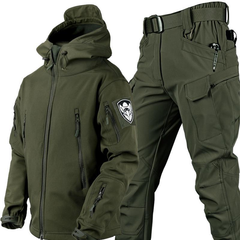 GR | Warm Jacket and Trousers Set with Zipper and Pockets