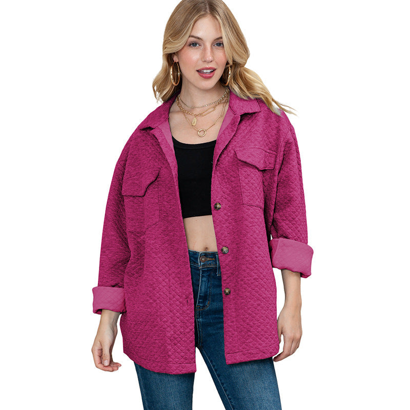 Women's casual jacket with structured design and practical pockets, size S