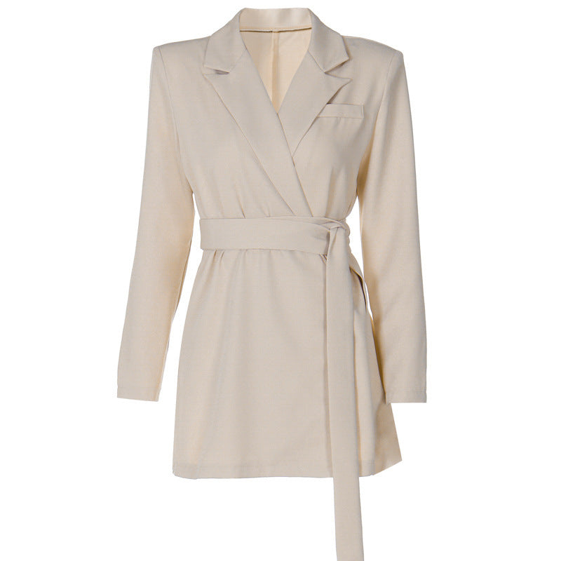 GR | Schwarzes Blazerkleid Mit V-Ausschnitt