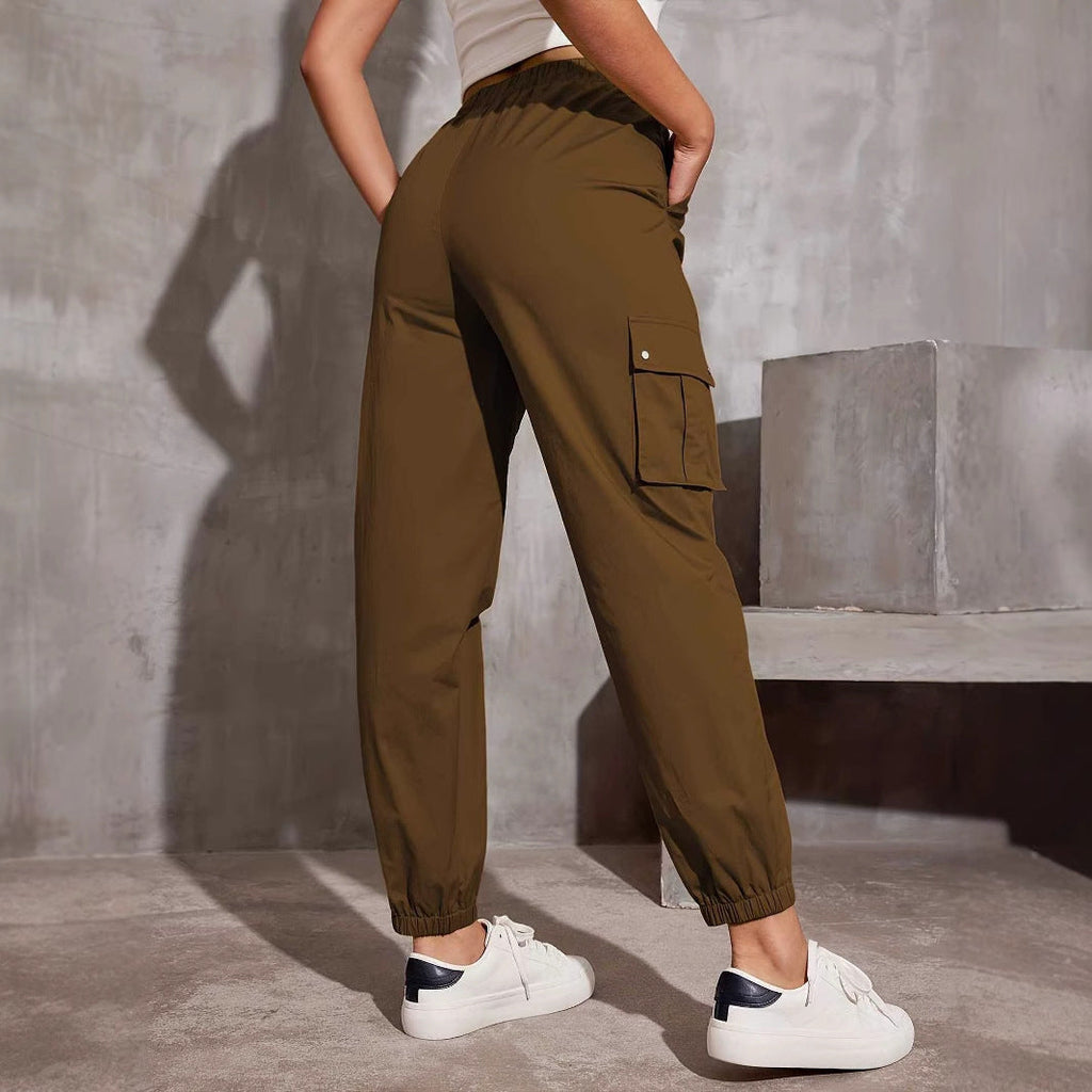 Damen Cargo-Hose mit elastischem Bund und praktischen Seitentaschen GR