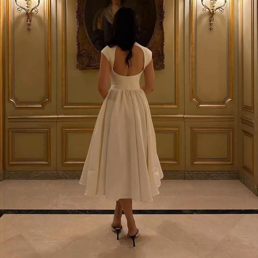 Damen A-linien Kleid mit elegantem Bustier-Oberteil und schwingendem Rock GR