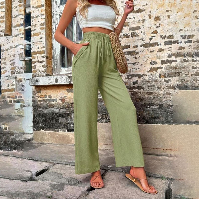GR | Colorful, airy summer trousers for women with wide legs