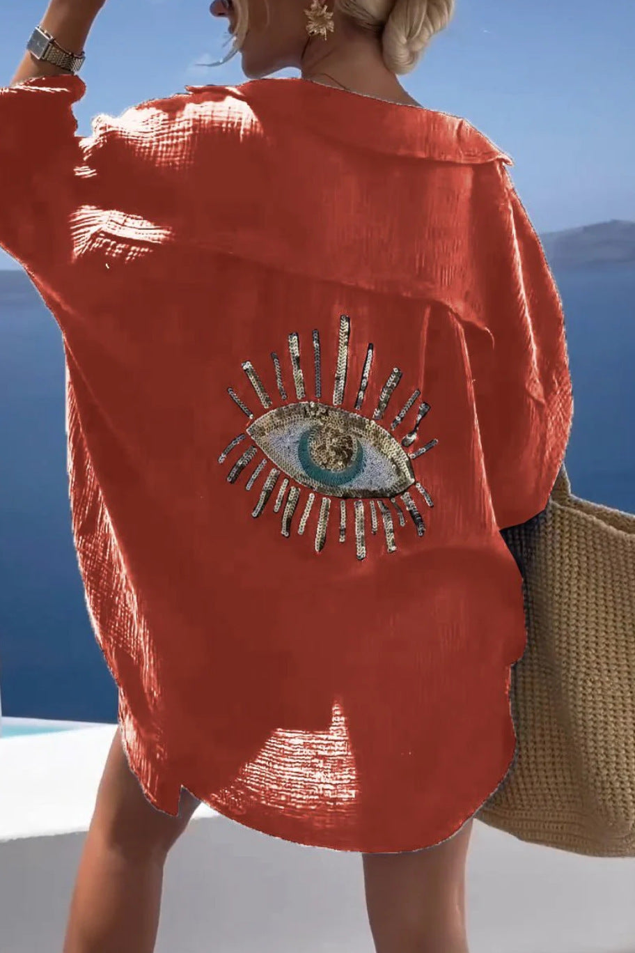 GR | Reverskragen Baumwoll-Leinen-Shirt für Frühling/Sommer