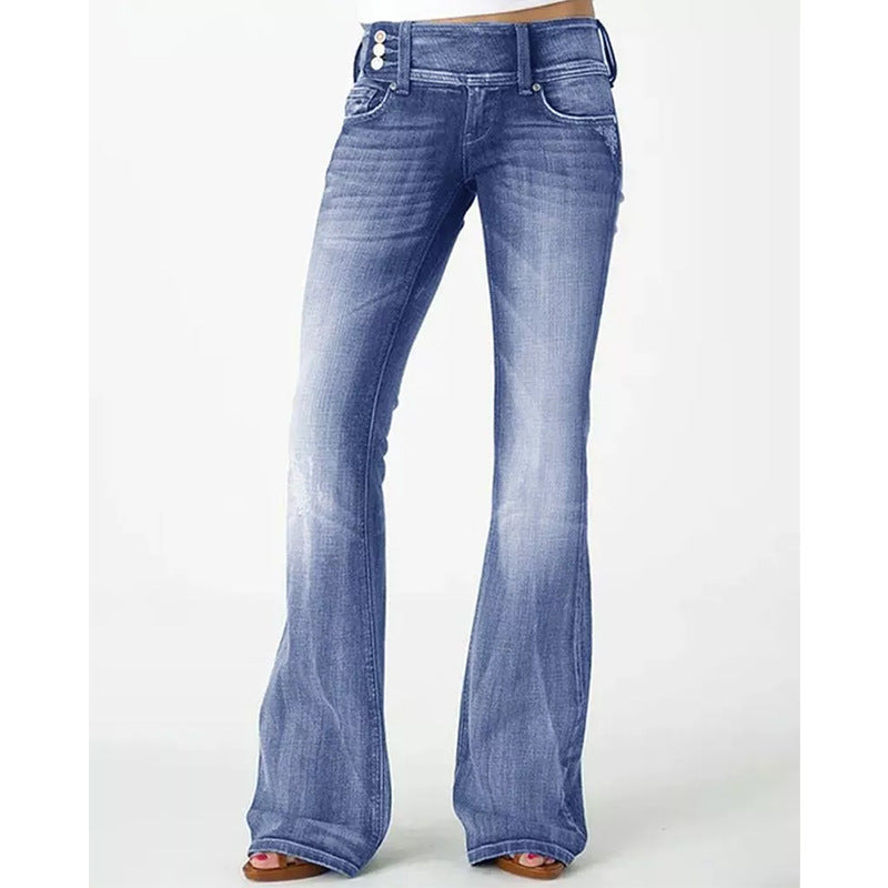 GR | Popular Vintage Side Button High Waist Skinny Jeans