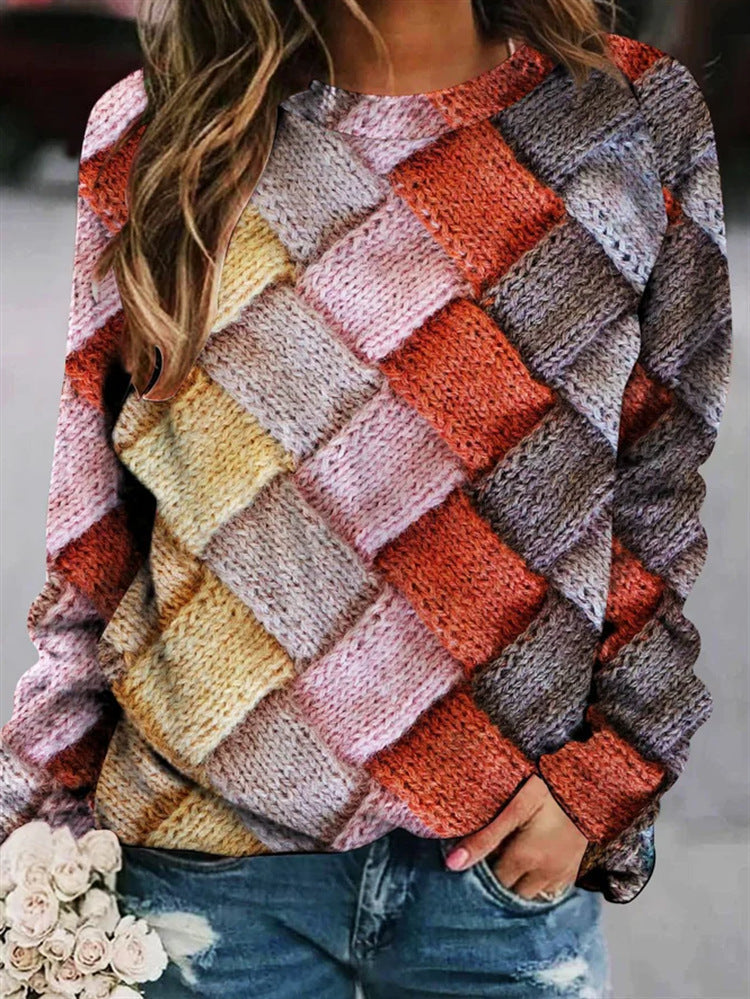 Printed wool sweater