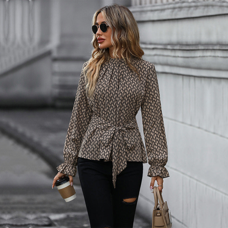 Damen Bluse mit elegantem Wickeldesign und dekorativen Rüschendetails GR