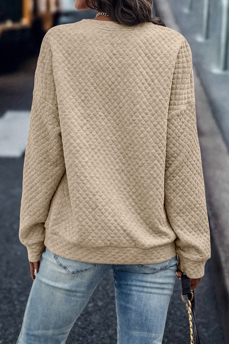 GR Leopardenmuster Patchwork Reißverschluss Pullover Sweatshirt