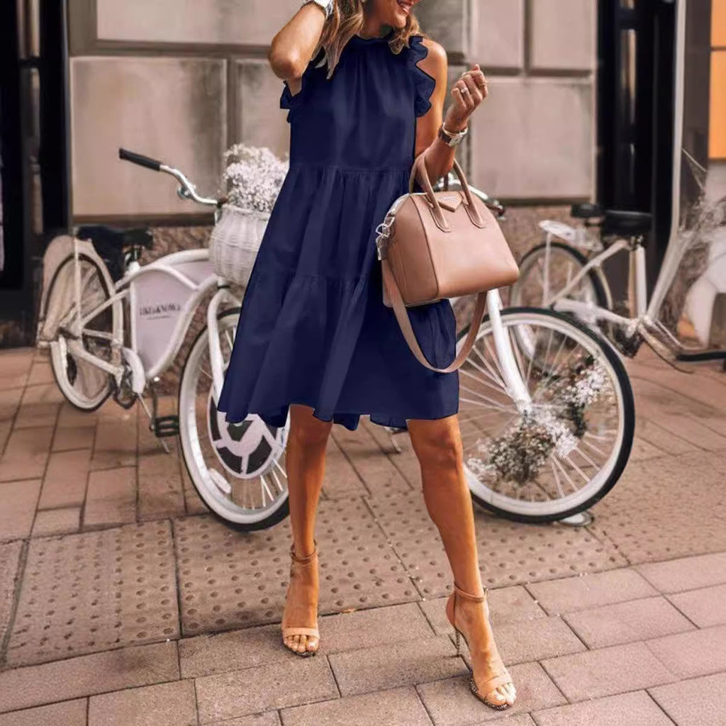 GR | Ärmelloses Einfarbiges Langkleid