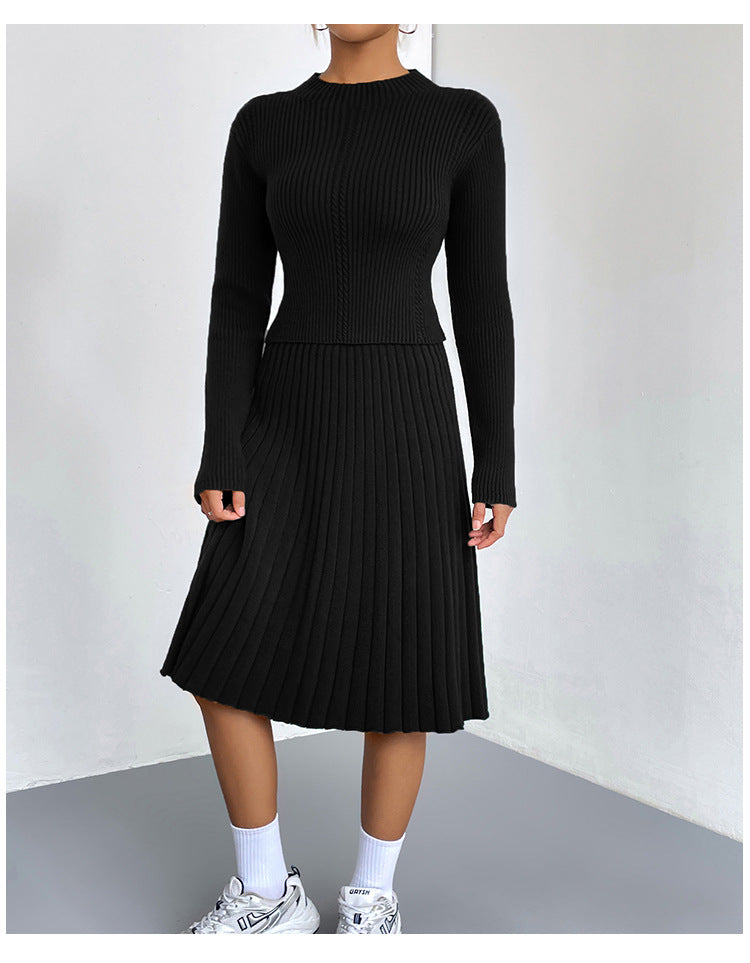 GR | A-line skirt knit sweater set 