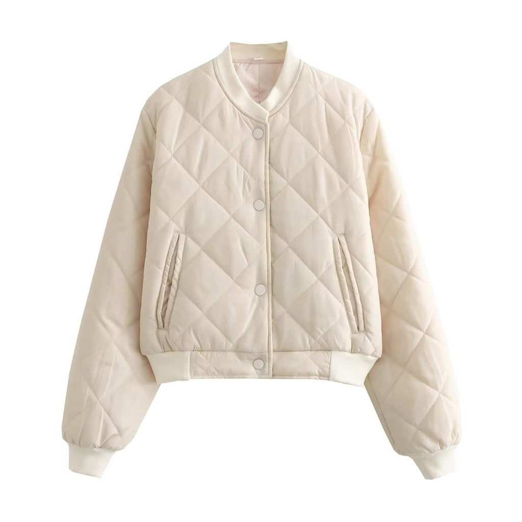 GR | Argyle pattern bomber jacket for women