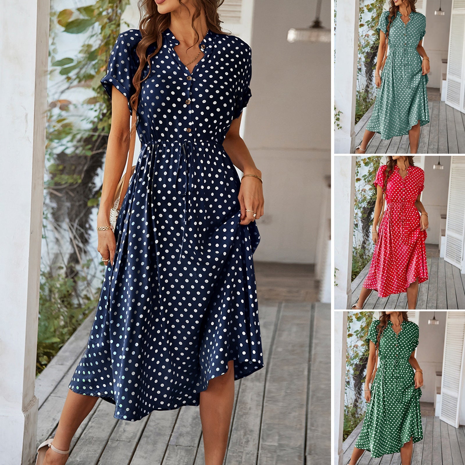 Women's polka dot midi dress, size