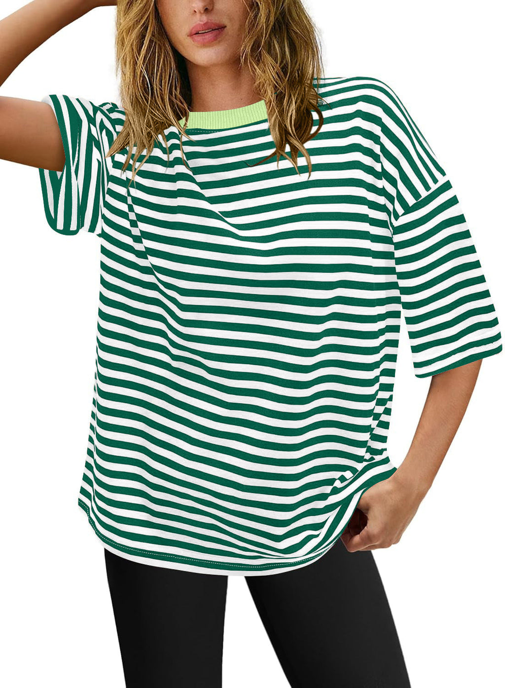 Damen Übergrößen T-Shirt mit Streifenmuster GR