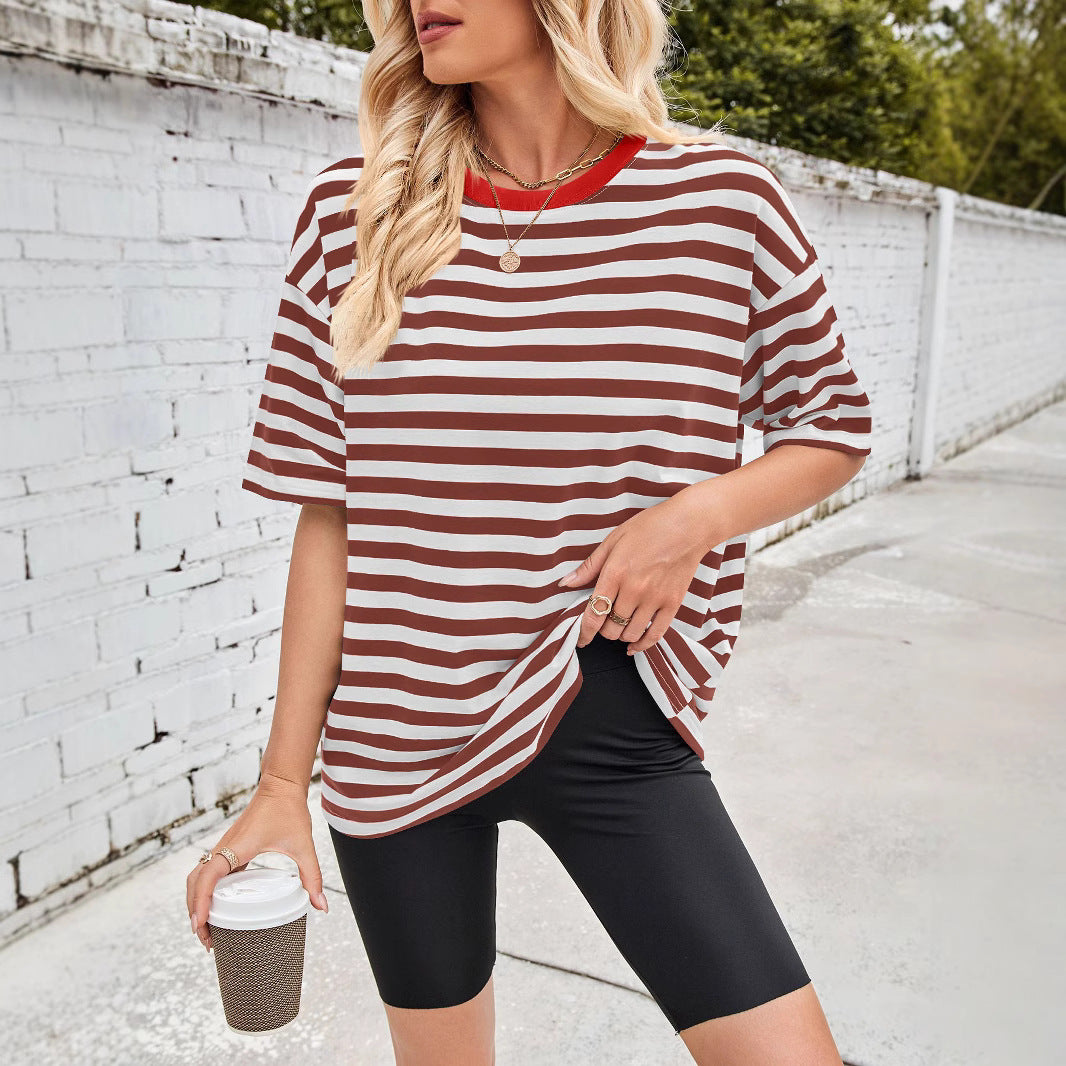 Damen Übergrößen T-Shirt mit Streifenmuster GR