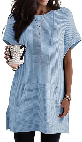 Damen lässiges Hoodie-Kleid mit praktischer Kängurutasche und Relaxed-Fit GR