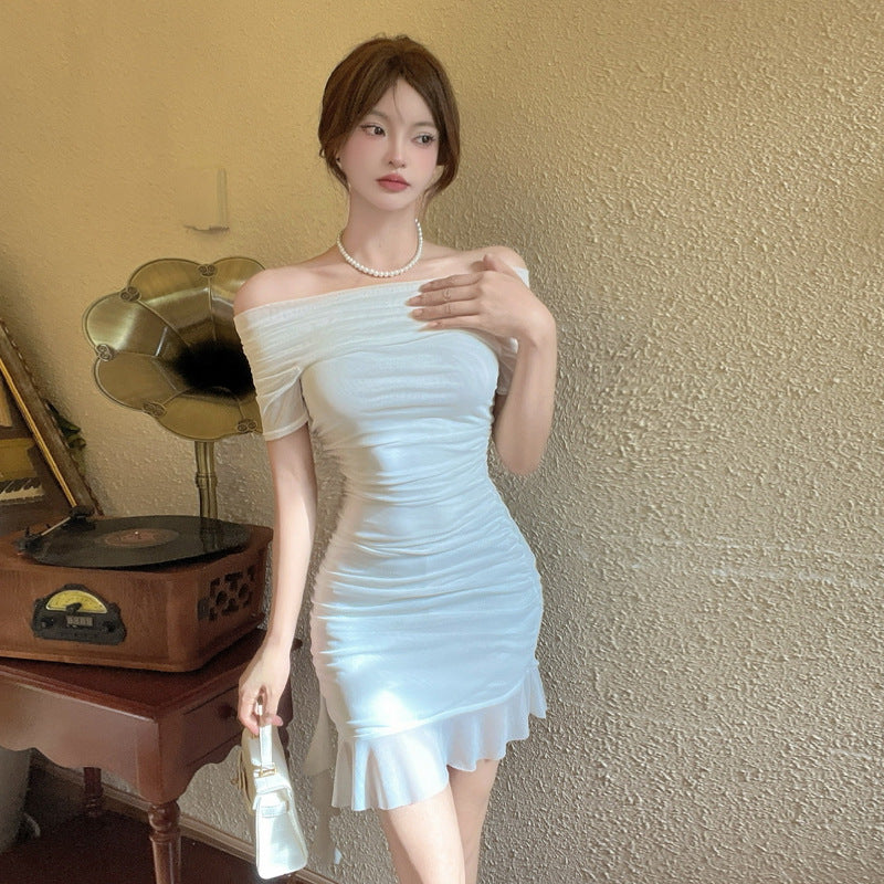 GR | Mesh Off-Shoulder Bodycon Kleid
