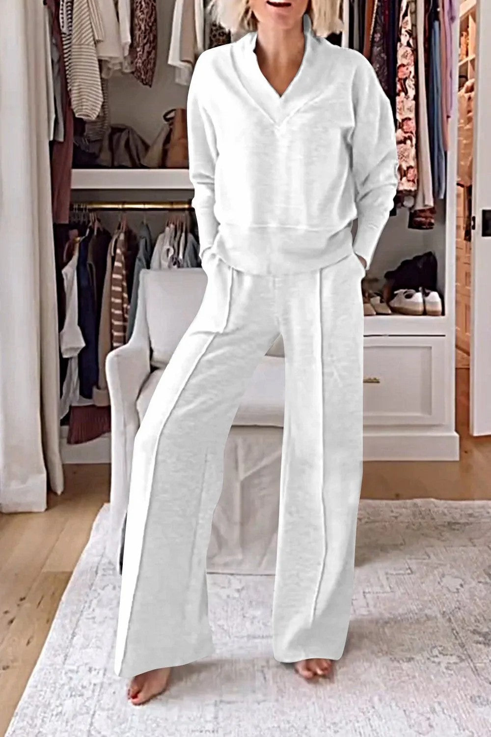 GR | Loose top and wide-leg trousers set 