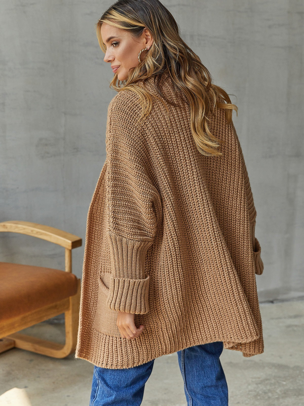 GR | Übergroßer Strickstrickjacke Für Komfortable Styles