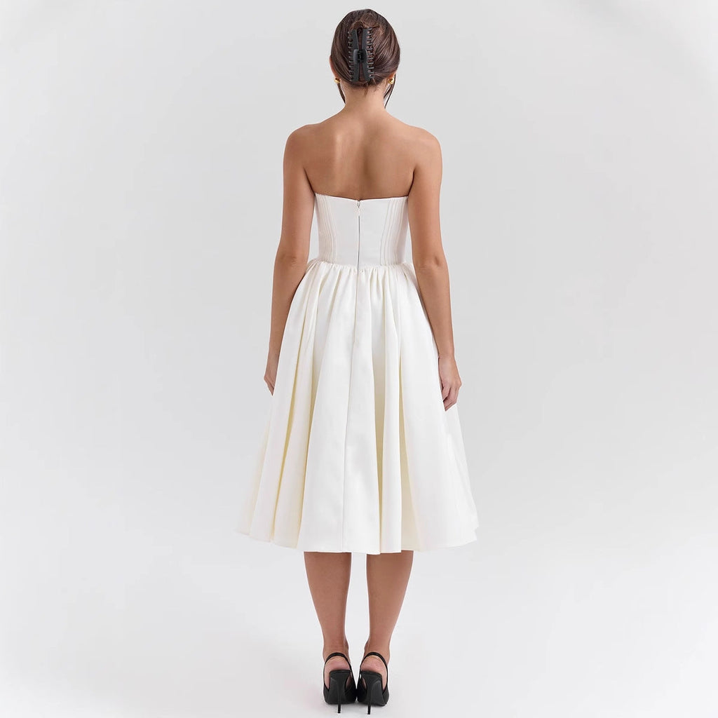 Damen Abendkleid mit strapless Design und voluminösem Rock GR