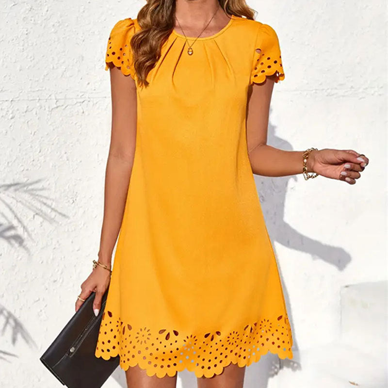 Damen Sommerkleid mit dekorativen Lochmuster GR