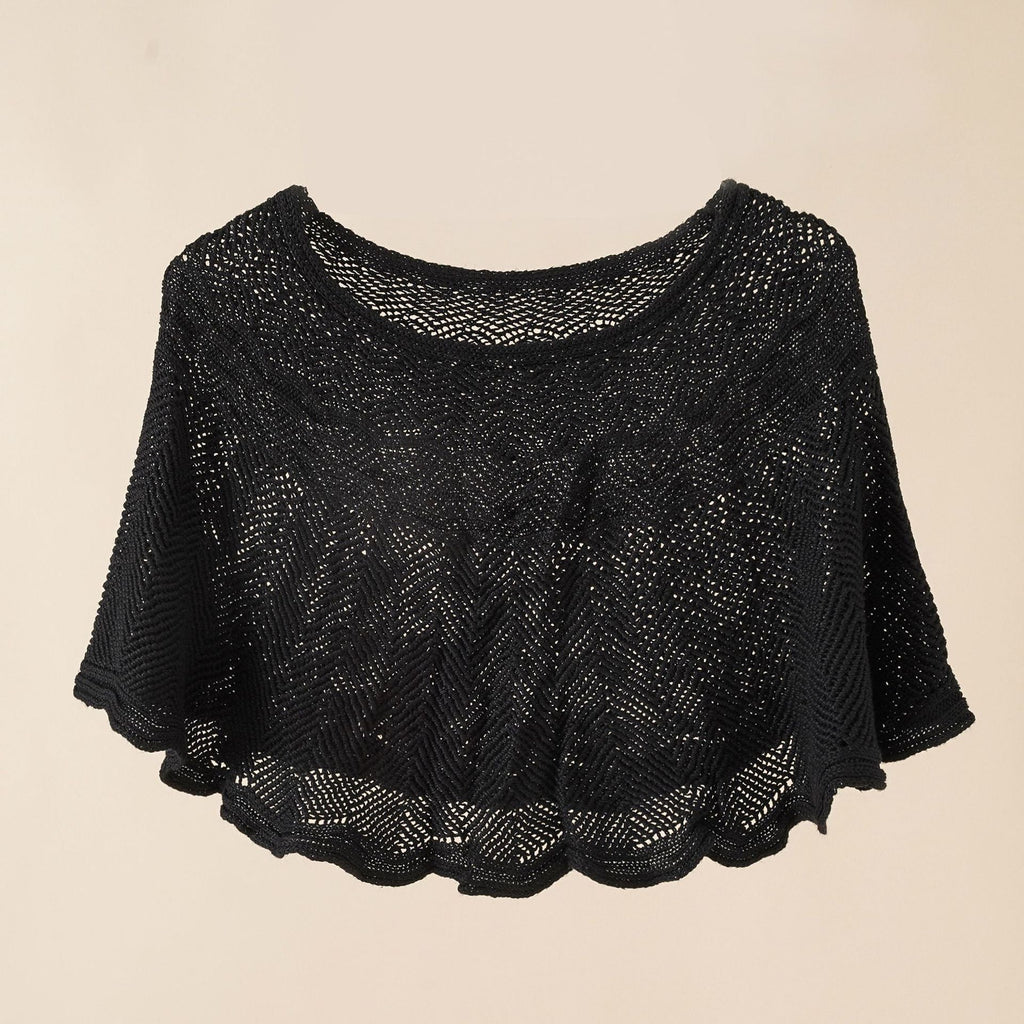 Damen luftiger Strickponcho im modernen Design GR
