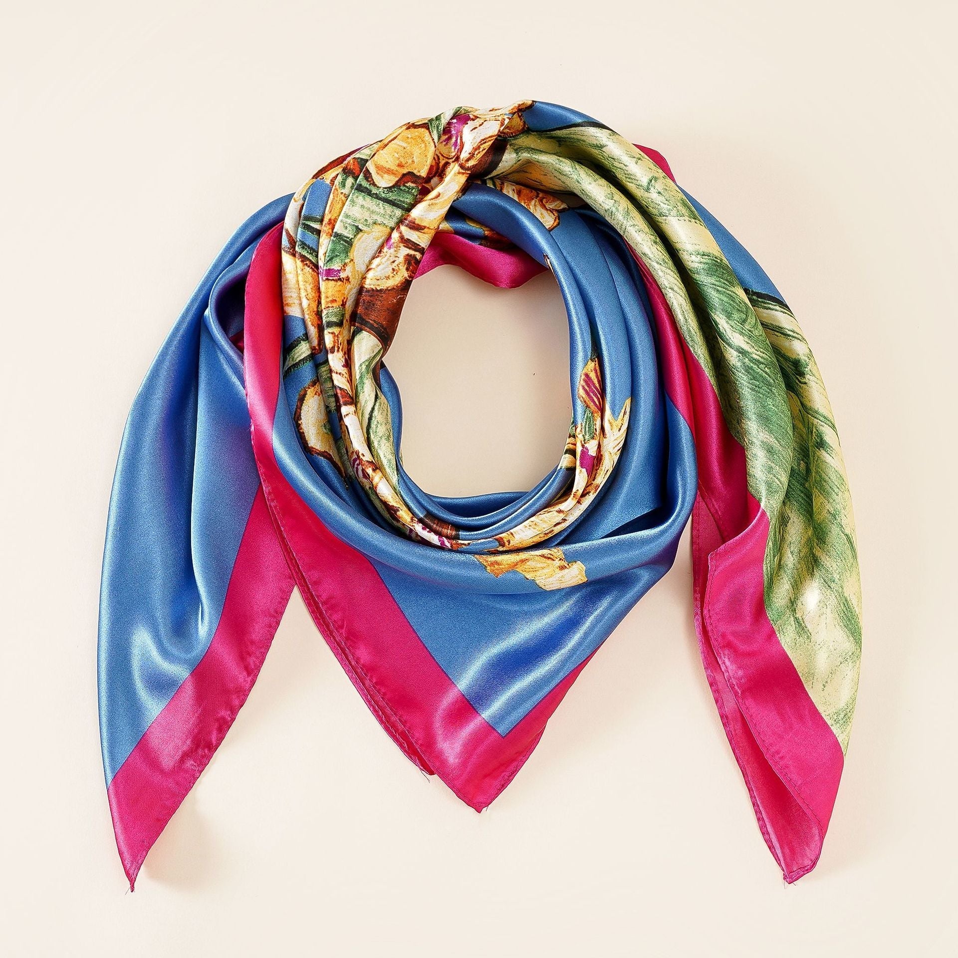 Damen Seidenschal mit kunstvollem floralem Design und luxuriösem Glanz GR