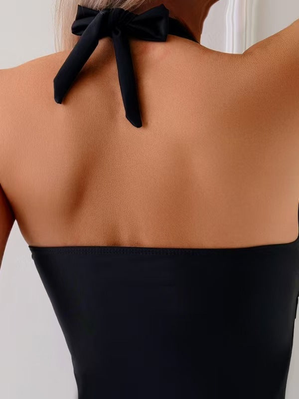 GR | Halterneck Tankini Set with Drawstring for Women
